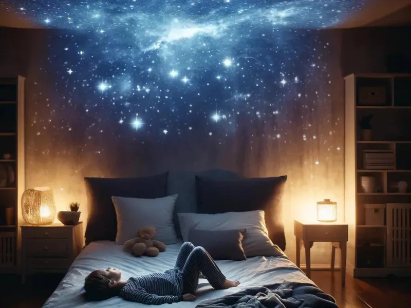 sensory galaxy projector childs bedroom