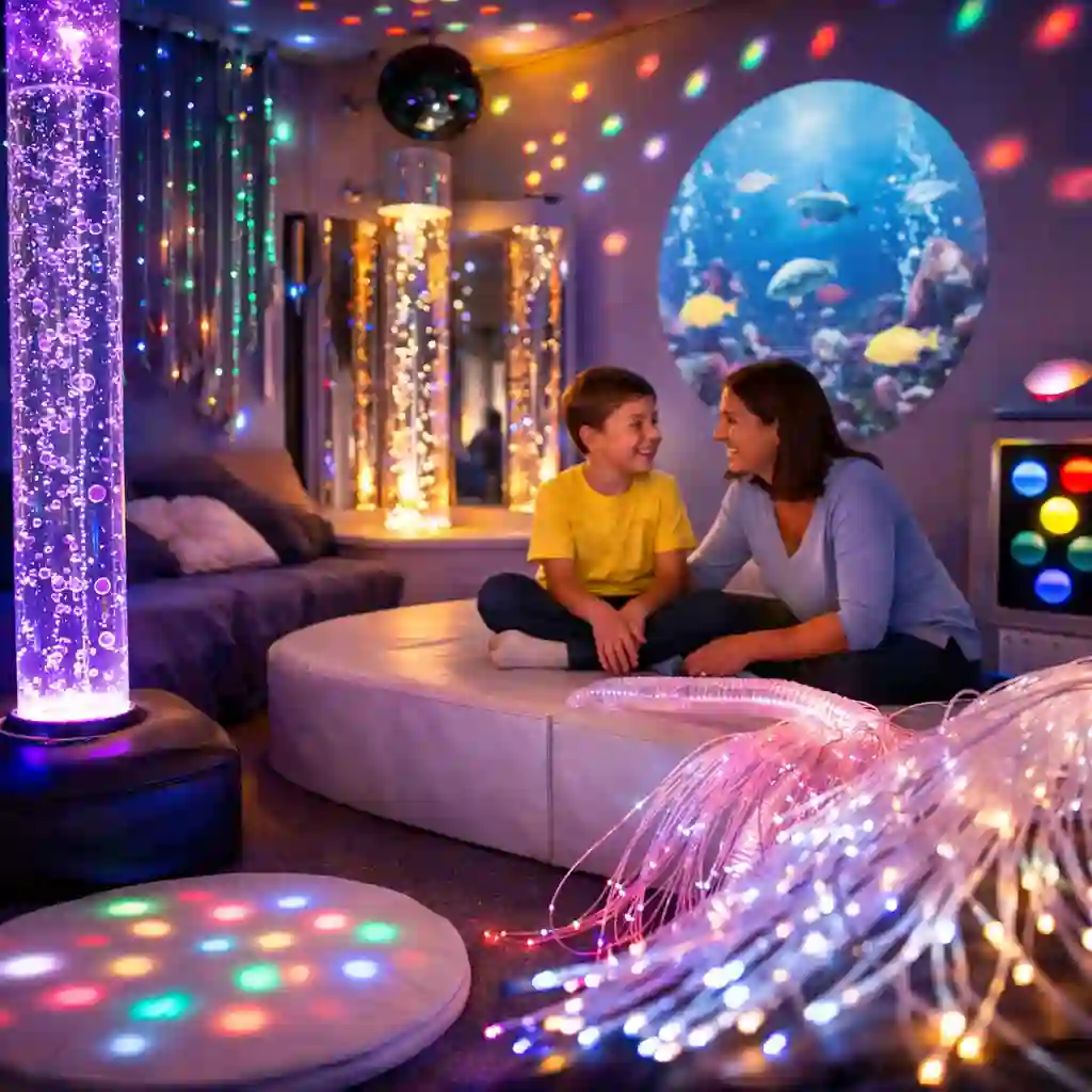 What are common sensory room activities?