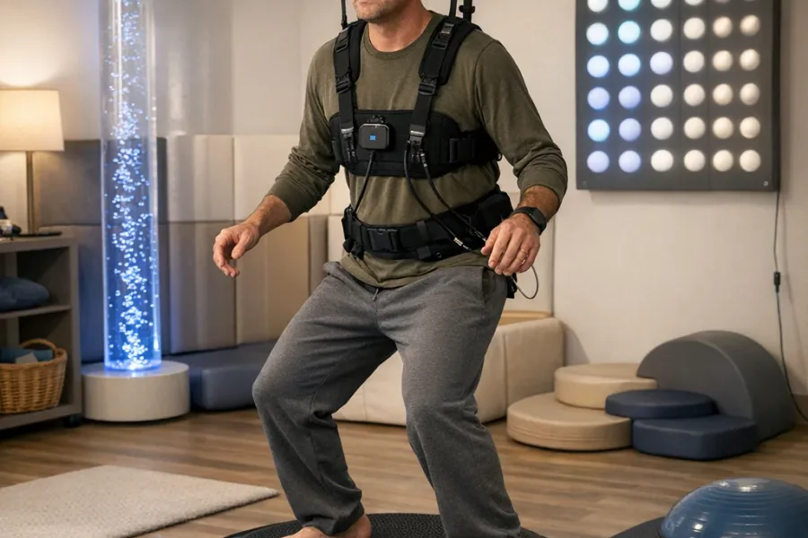 Using sensory rooms for physical rehabilitation