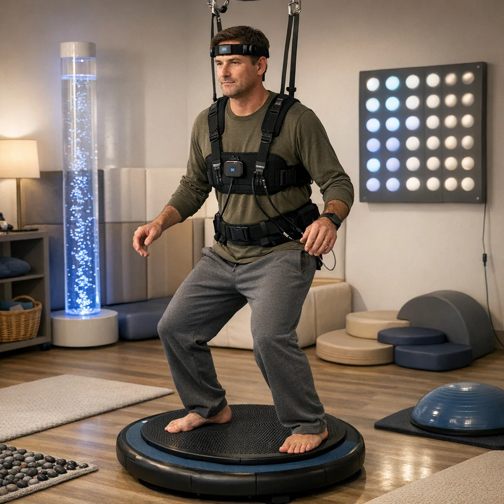 Using sensory rooms for physical rehabilitation