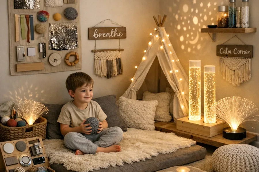 How do you design a sensory room at home on a budget?