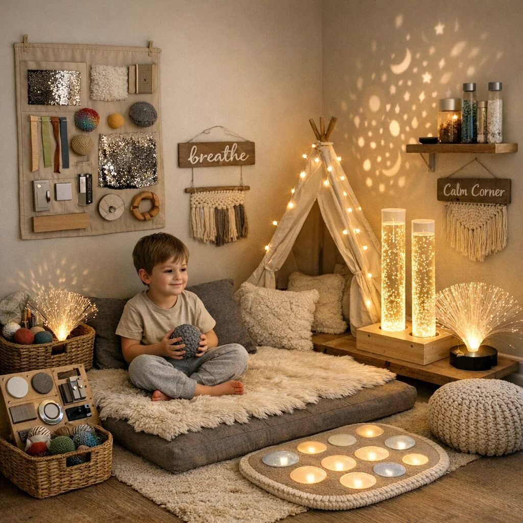 How do you design a sensory room at home on a budget?