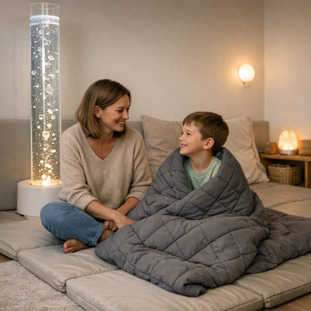 What equipment is essential for a beginner sensory room setup?