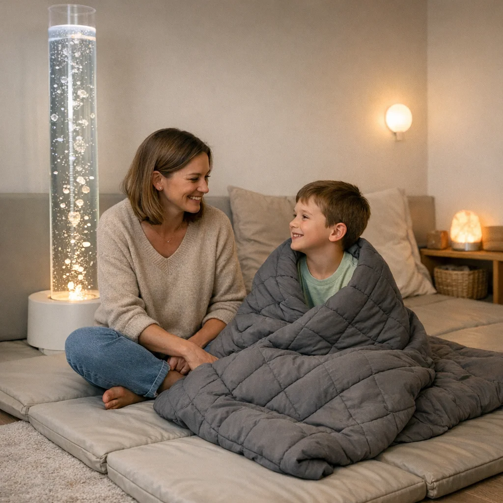 What equipment is essential for a beginner sensory room setup?